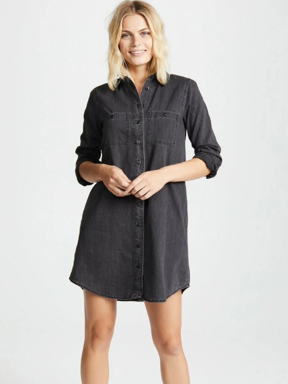 Madewell Black Denim Shirtdress size XS